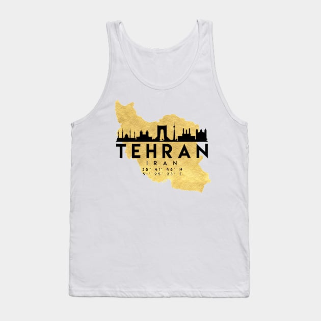 Tehran Iran Skyline Map Art Tank Top by deificusArt